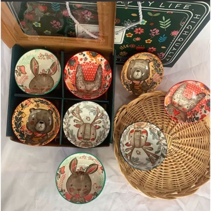 Aveline Mangkok Set Keramik Premium Peralatan Makan/Piring Set Keramik