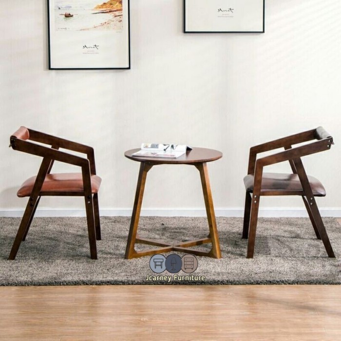 set meja kursi teras bundar/kursi teras bulat/kursi teras busa jati| Mebel Jepara