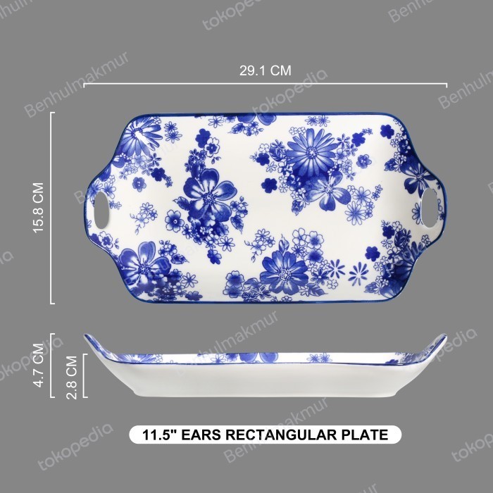 Piring Keramik Ikan Kuali Astha Blue Taniti