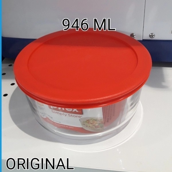 Pyrex Mangkok Bulat 946Ml With Cover