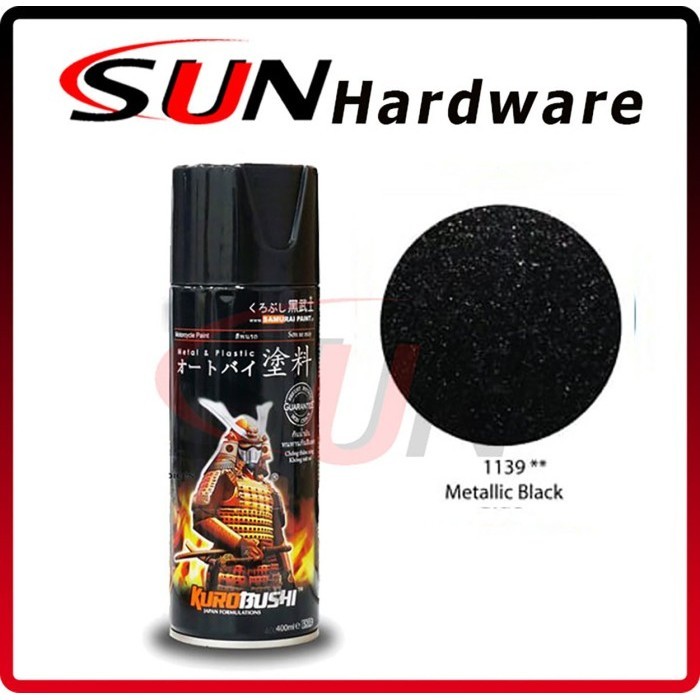 Pilox Samurai 400 Ml Black Metallic 1139 Pilox Pylox Hitam Gloss