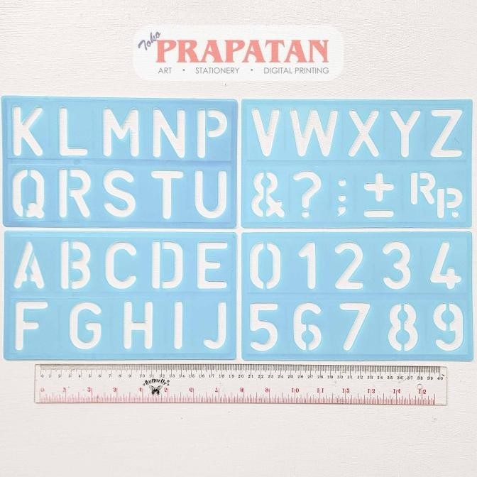 

Penggaris Sablon Mal Huruf / Angka Mal Abjad Butterfly No 430