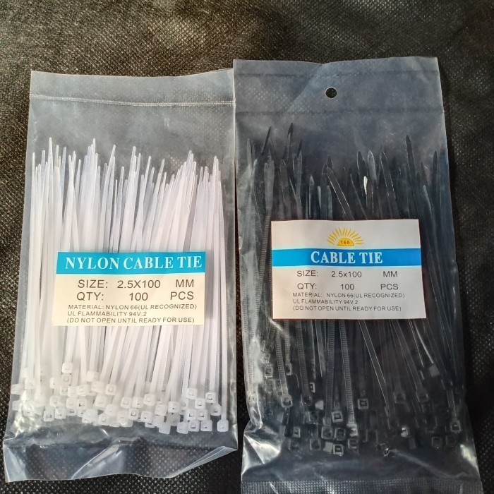 

hanya disini] KABEL tie TIES tish 2.5x100 mm 10cm HITAM 100 pc