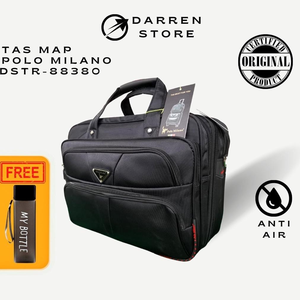 promoo baru tas map polo milano 88380 original free botol minum tas laptop tas kerja pria tas kerja 