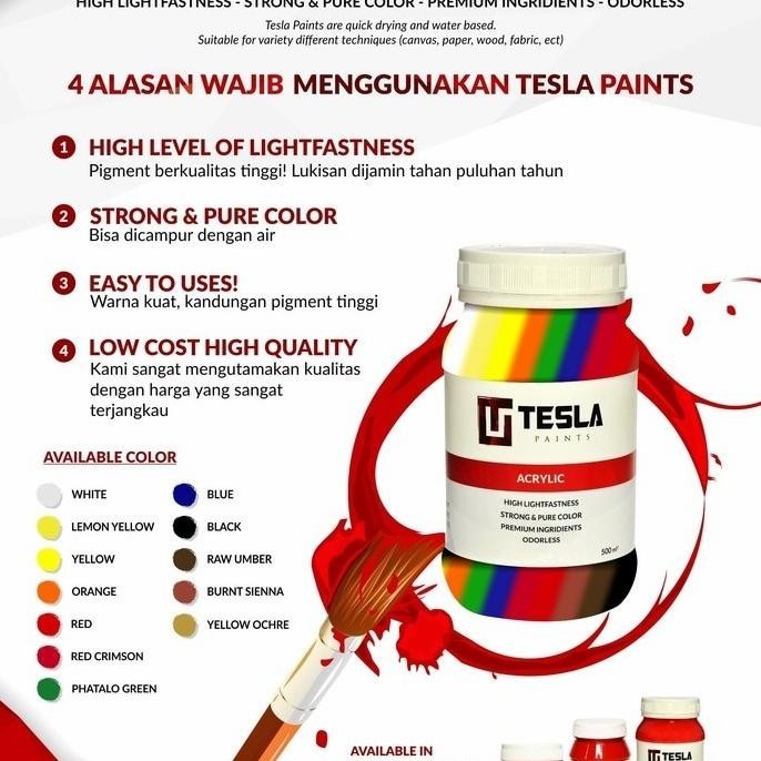 

Tesla Paints 125 Ml Set Of 12 Cat Akrilik - Acrylic Paints Fany Mall