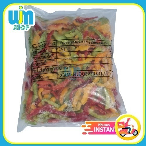 Mixed Pepper Slice 1kg Paprika Slice Beku