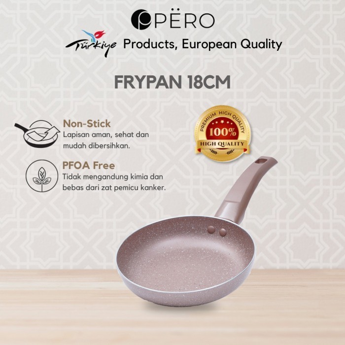 BERGARANSI Pero Fry Pan Granite 18cm / Wajan Penggorengan Anti Lengket
