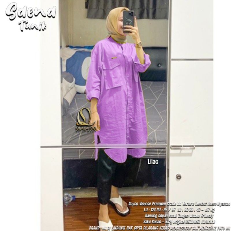 Lilac Syaina Tunik Oversize Ld 120 -140 Katun Viscose adem