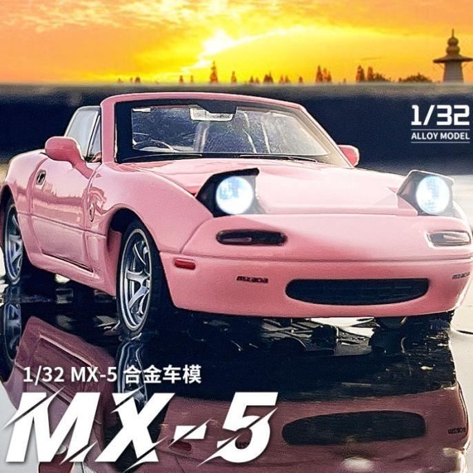 DIECAST MAZDA MX5 MIATA CONVERTIBLE ROADSTER SKALA 1:32 MOBIL MINIATUR
