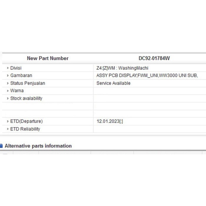 *#*#*#] PCB MODUL DISPLAY MESIN CUCI SAMSUNG WW65J3283LW ORIGINAL DC92-01784W