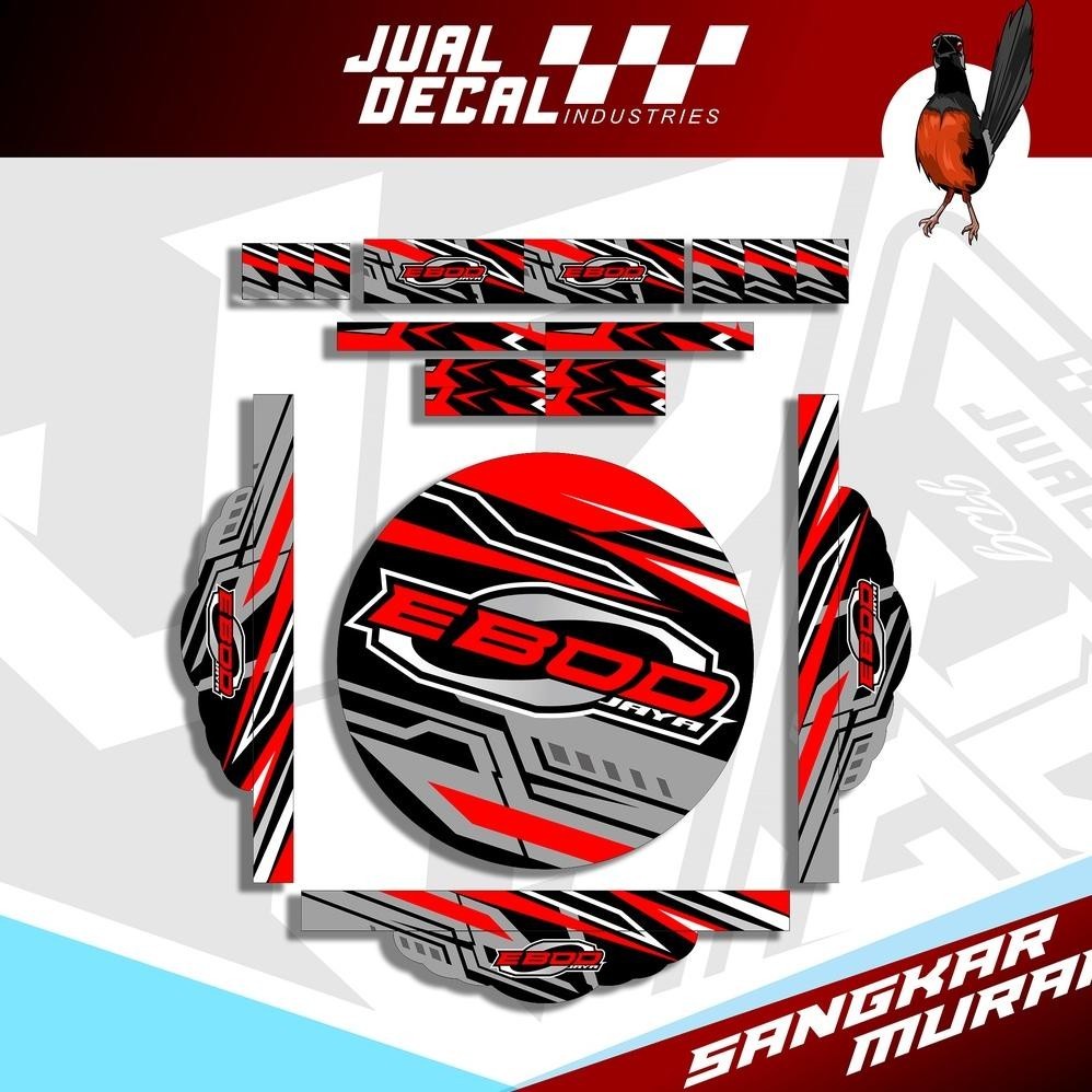 Stiker Tebok Murai Decal Sangkar Burung Ebod Kandang Bulat Bisa Custom Desain Diameter 60 50 55 57 C