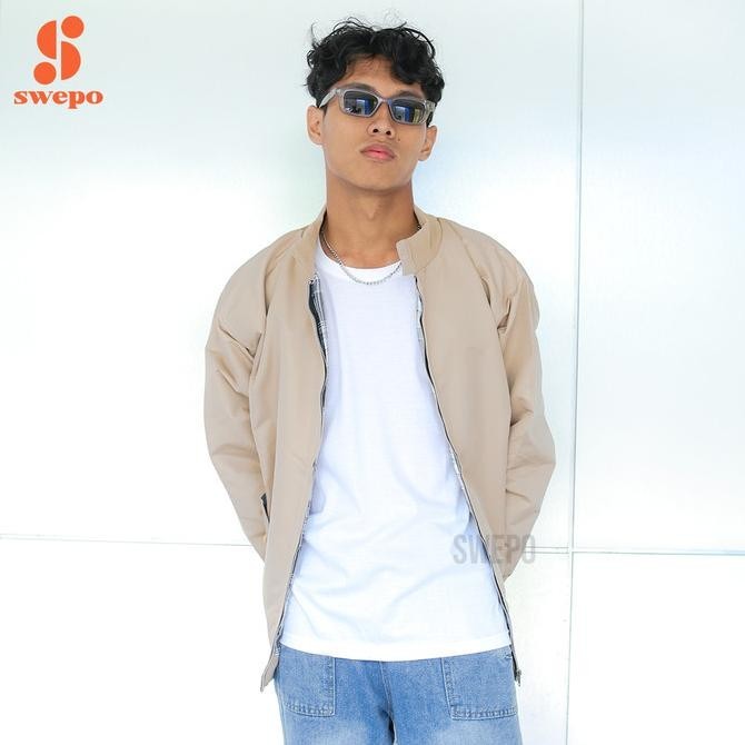 SWEPO Harrington Jacket (Polos) Size M-XXL (Pria & Wanita)