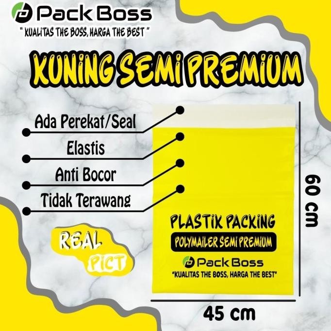 

45X60 Kuning Semi Premium Polymailer Packaging Online Ada Perekat Pambud.Outlts