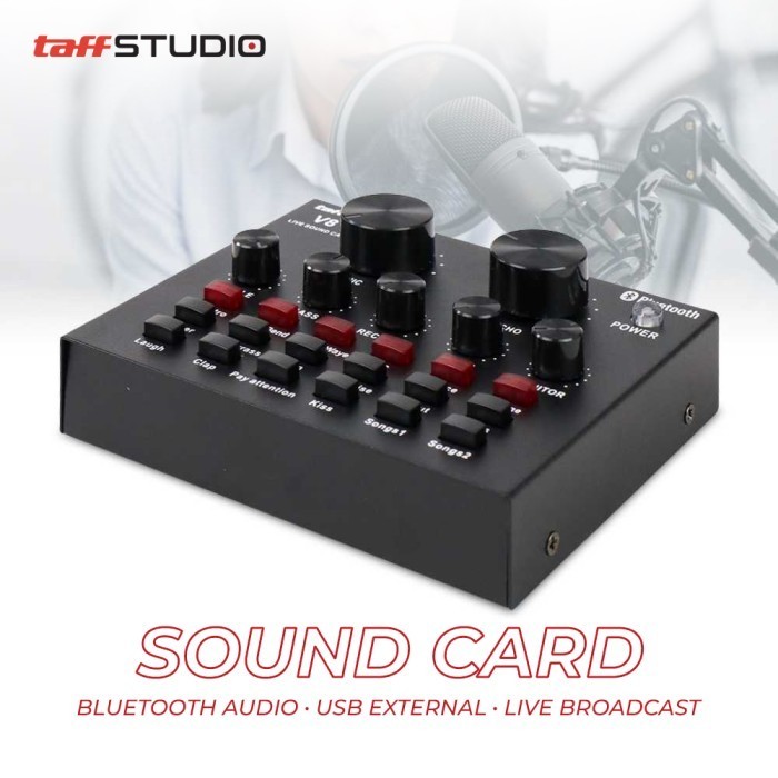 

Taffware Live MIXER V8 HiFi ASMR Audio USB External Soundd Mic