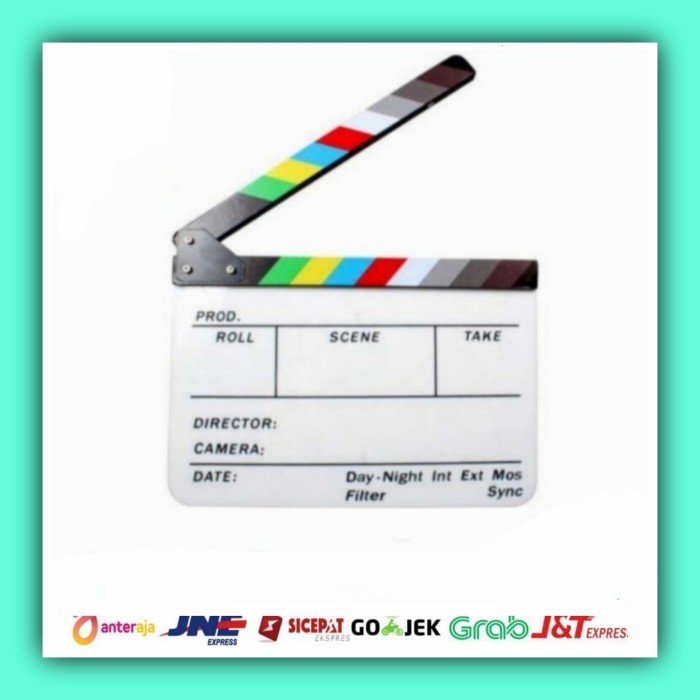 

taffstudio professional Clapper ard Colorful Acrylic Putih