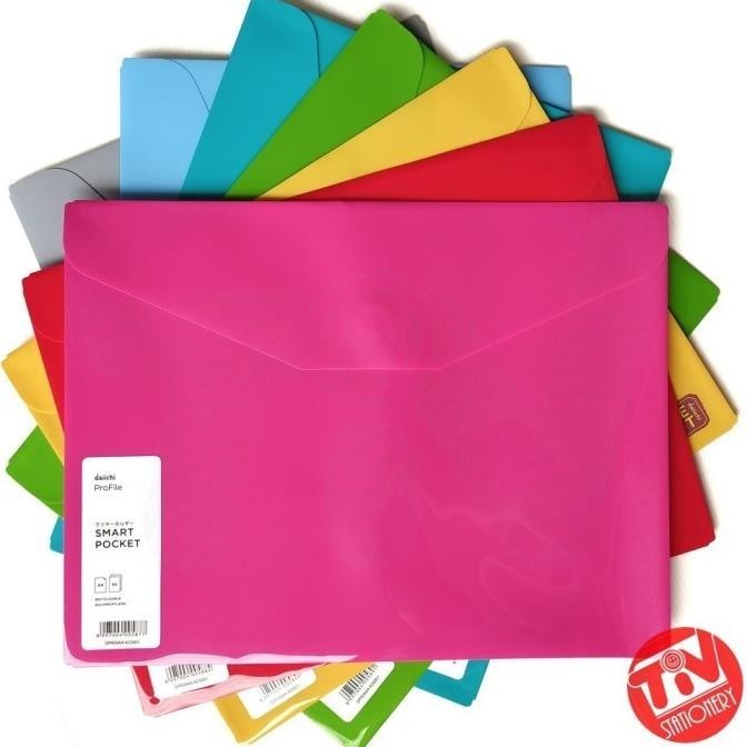 

Map Plastik Daiichi Smart Pocket Velcro Solid Color A4 (1Pack = 12Pcs) Murah Premium
