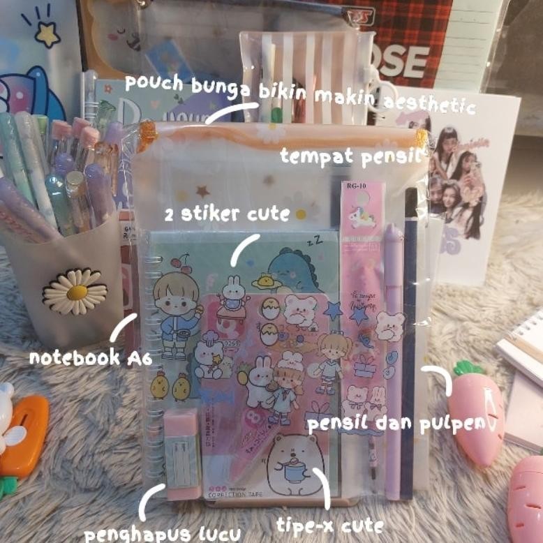 Serbagemes88 - (Cod) Set Alat Tulis 8 In 1 Lengkap Karakter / Stationery Set / Alat Tulis Set / Pake