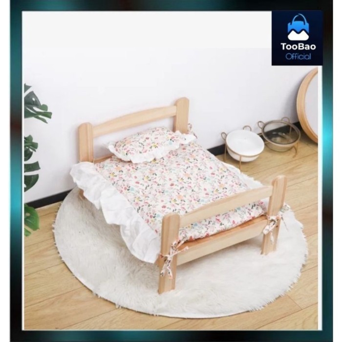 Ranjang Kasur Kucing Anjing Kayu Furnish Natural Dipan - #Flashsale