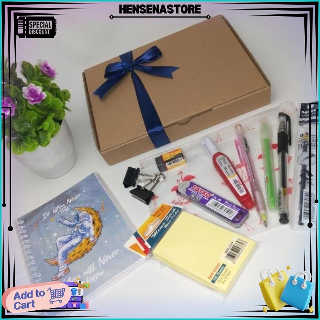 

Paket 1 Alat Tulis Anak Sekolah / Hampers Alat Tulis Kantor / Alat Tulis Set Pensil Mekanik Pulpen Penghapus Joyko Promo