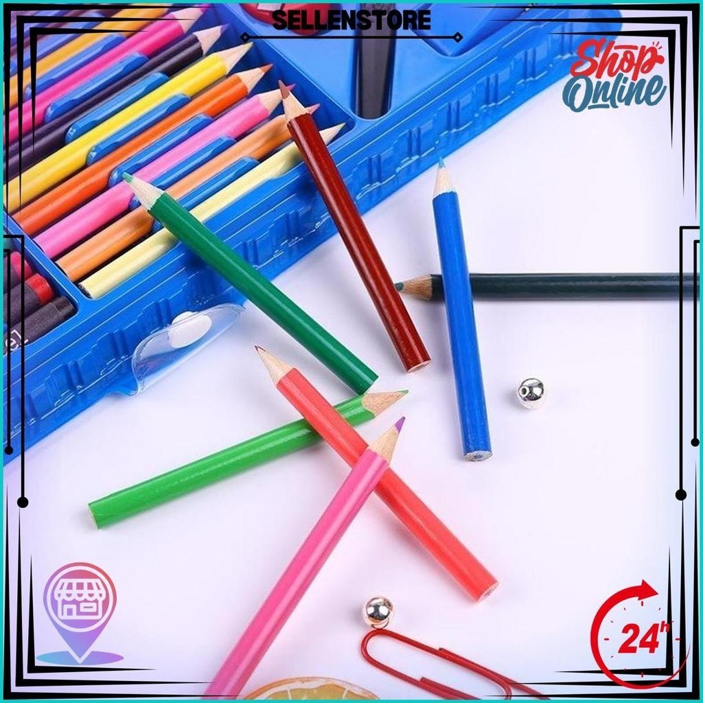 

Perlengkapan Menggambar Krayon Anak Set Koper 150 In 1 Crayon Full Alat Melukis Mewarnai Set Kids Land Promo