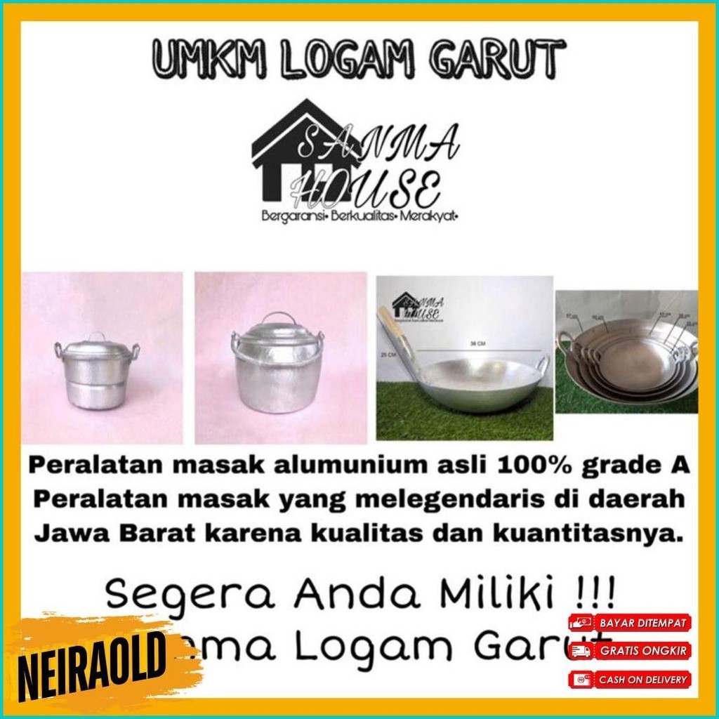 Wajan Garut Satu Set ( 20,25,30 ) Alumunium Tebal | Wajan Anti Lengket (Tergokil)