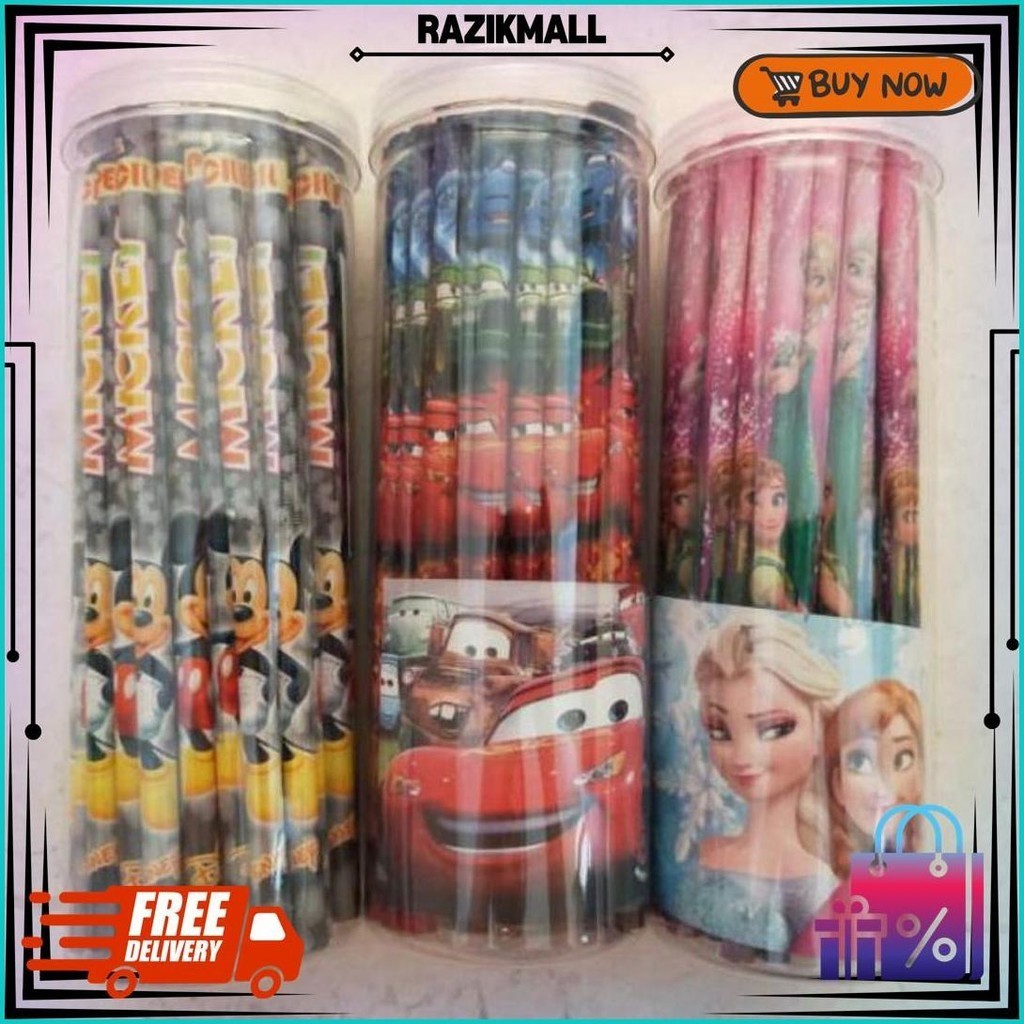 

(10 Pcs) Pencil 2B Karakter Lucu Per 10 Pcs Cod