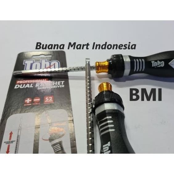 Obeng Toho Bolak Balik | Dual Ratchet Screwdriver | Obeng 2 Way (+ -)