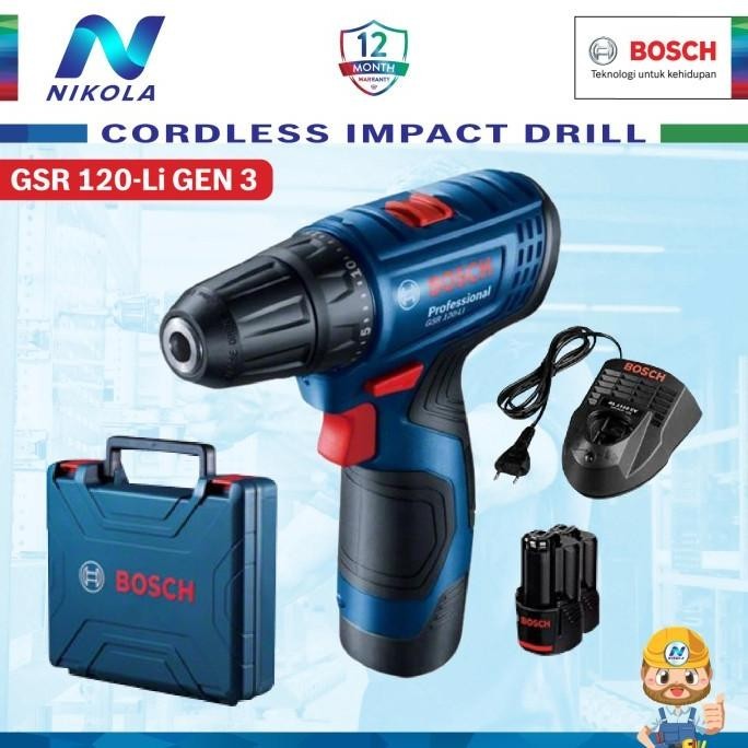 Gsr 120 Li Bosch Cordless Impact Drill Mesin Bor Obeng Gsr120-Li