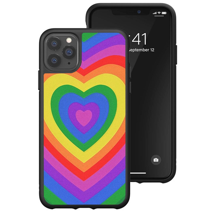 Hybrid Case iPhone 15 14 13 12 11 Pro Max Plus Mini XR Love rainbow NDK0125