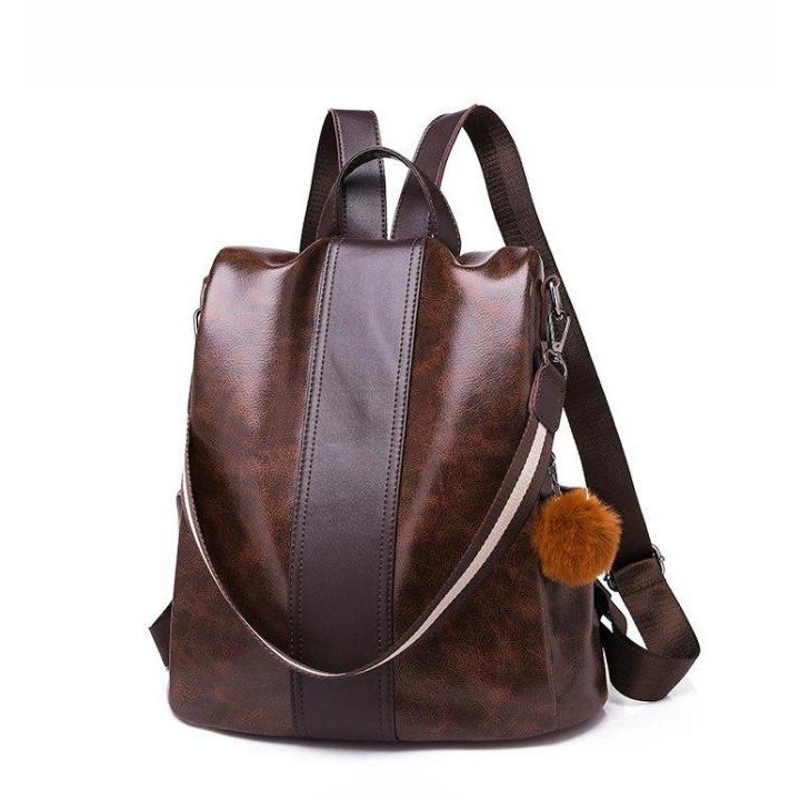 Tas Ransel Kulit Wanita Korea Import Backpack Gendong Kuliah Kerja