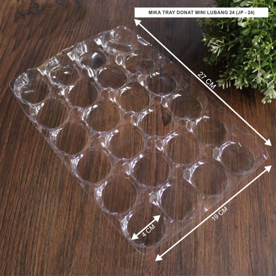 

25 Pcs Mika Tray Donat Besar Lubang 24 Bening size 27 x 19 x 2 cm kotak dus unggul box packaging