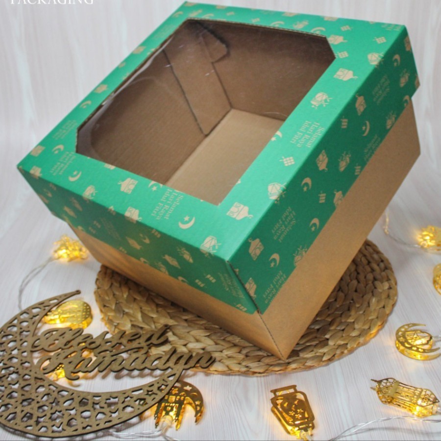

Kardus Die Cut Kotak Kue Cake Box Idul Fitri size 30.5 x 30.5 x 8 cm harga per 10pcs kotak dus unggul box packaging