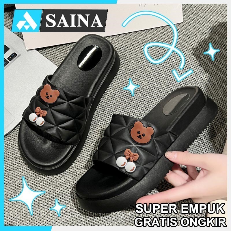 Sandal Karet Wanita // Sendal selop wanita elegan wedges tinggi jumbo terbaru Sandal wanita kekinian