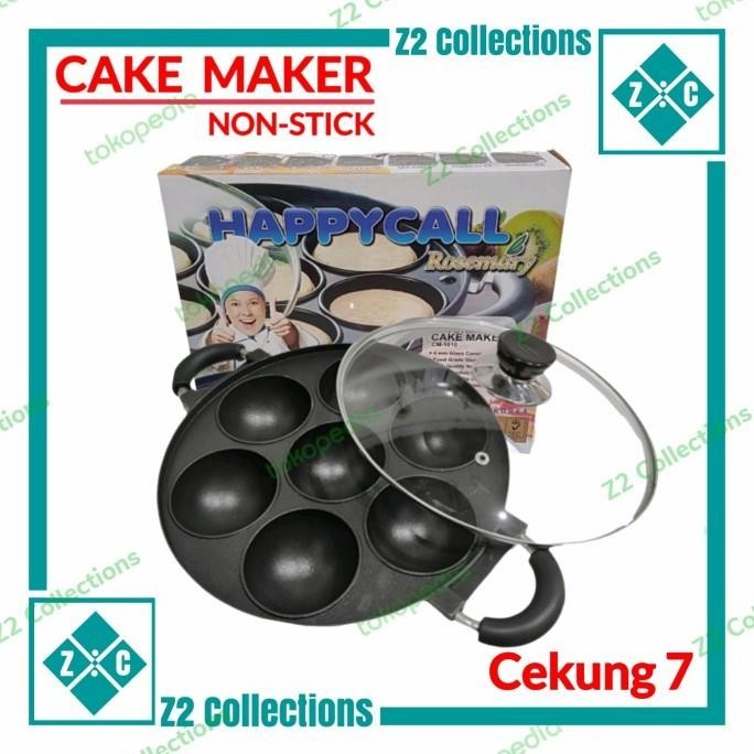 Happy Call 7 Lubang Cekung Cetakan Kue Serabi Mini Cake Pan Dorayaki