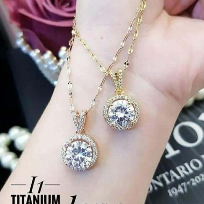 PL3437 kalung replika berlian perhiasan Titanium fashion Korea