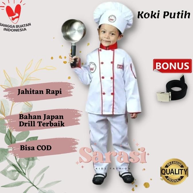 Baju Koki Chef Anak Kostum Koki Chef Anak Anak Pakaian Profesi Anak