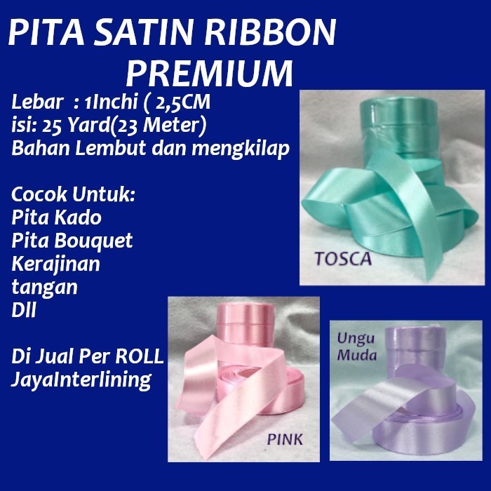 

BV4 Pita Satin Ribbon Pita Kado Lebar 1 Inch / 2,5Cm Premium IAj