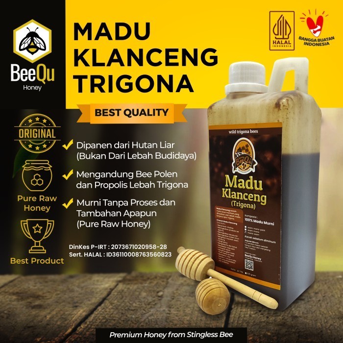 

Ready Madu Asli -1KG Madu KLANCENG HUTAN LIAR Murni 100% Mix Bee Pollen