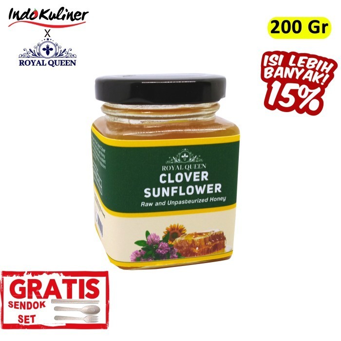 

Ready Madu Clover Plus Sun Flower Honey Blend Royal Queen 200 Gram ASLI