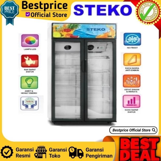 [Garansi] Showcase Steko Mg 750 Kulkas Minuman 2 Pintu Steko No Frost 700 Liter