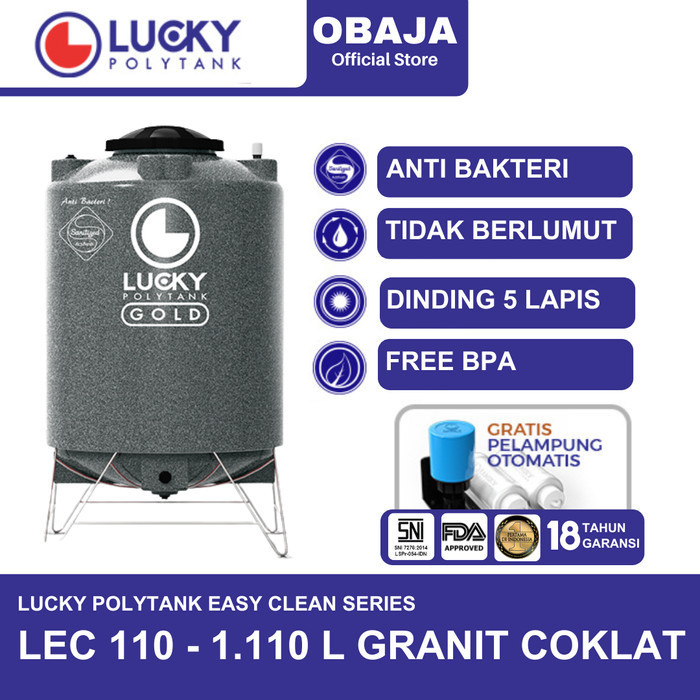 Lucky Polytank Toren / Tandon Air E Clean 110 Lucky Polytank Granit Coklat