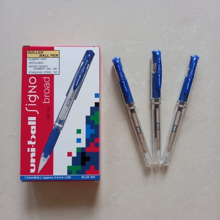 

Ready pulpen / pen / pena uniball signo broad UM 153 / 1.0 mm hitam biru