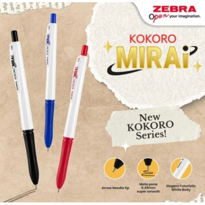

Ready 12pcs Pulpen 0.48 Kokoro Mirai zebra gel pen needle point ATK1522KR