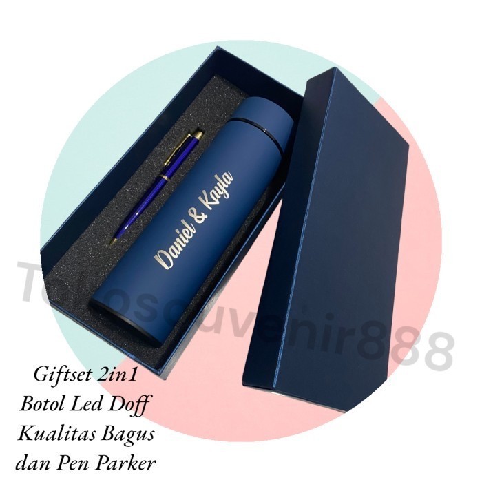 

Ready Soevenir Botol Pen Giftset 2in1 Grafir / Laser Botol pen Dengan Box
