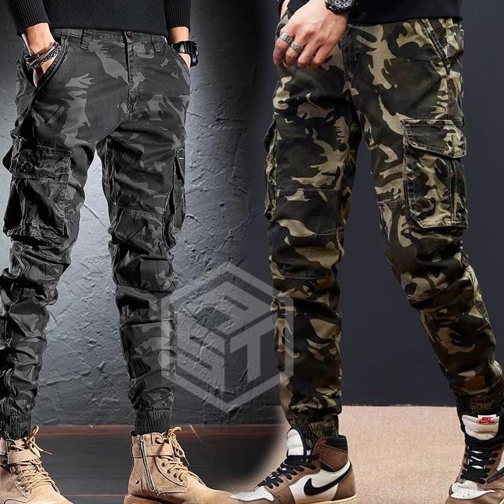 Celana Joger Cargo | Celana Cargo Panjang Pria | Celana Loreng Panjang Pria Bahan Kain Twill Tebal