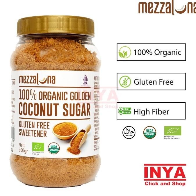 

MEZZALUNA Organic Coconut Sugar Golden 300gr Free Sweetener 100% Organic - Gula Kelapa