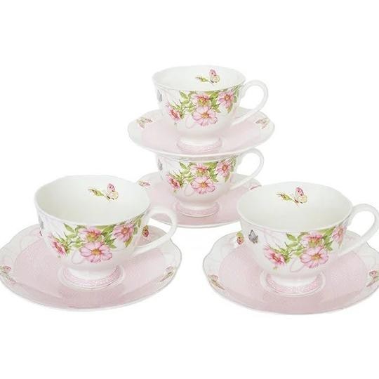 [Baru] Saint James Coffee Set Fine China Charlotte Pink Cangkir Teacup