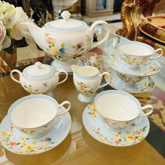 [Promo] Tea Pot Set Creamer Sugar Tea Cup Saucer Narumi Ramage Mewah Cantik