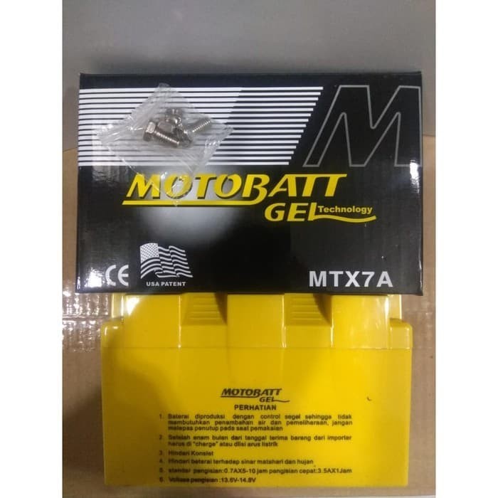 Aki Motor Bajaj Pulsar Ns 200 Motobatt Mtx7A Aki Kering/Aki Gel