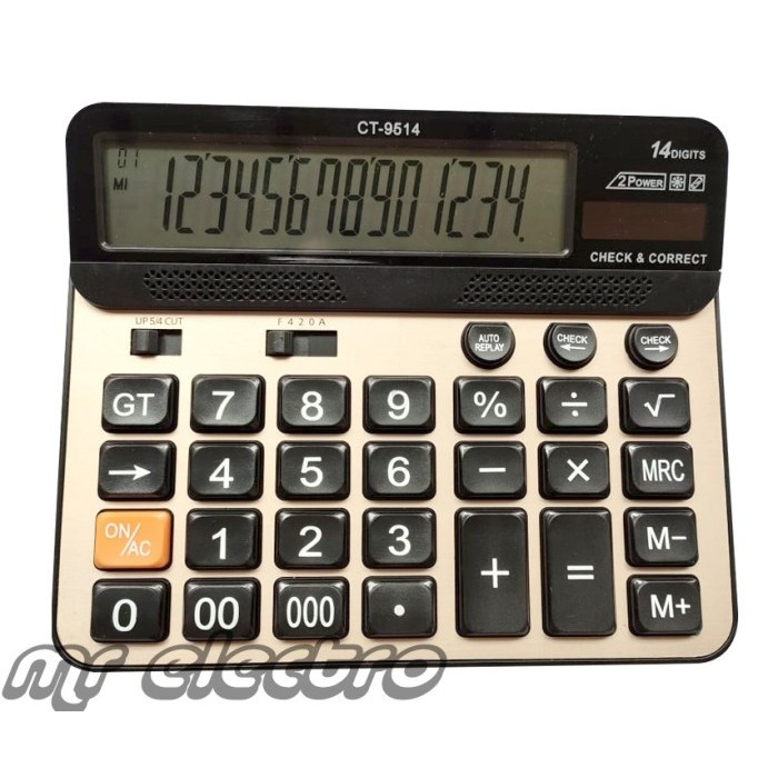 

Ready KALKULATOR CT 9514 - 14 DIGIT - CHECK AND CORRECT - BIG DISPLAY